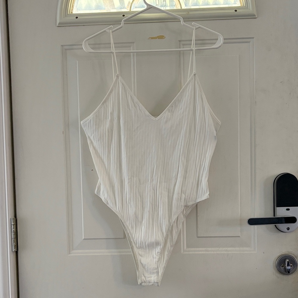 SHEIN White Pleated Bodysuit